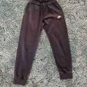 Nike Medium Fleece Sportswear Club Black Joggers Snap Sweatpants